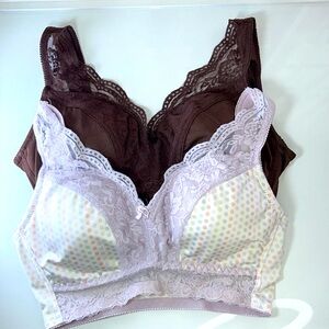 Super Cute Rhonda Shear Designer Poka Dot & Brown 2 Bra Bundle Colorful Boho